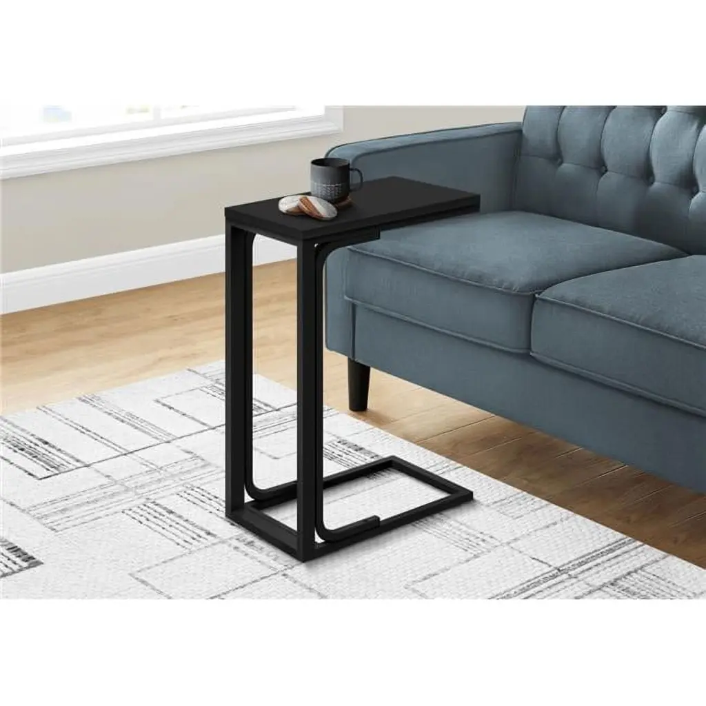 25 Inch Black Metal Accent Table Modern Side Table Daphne's Dinnette