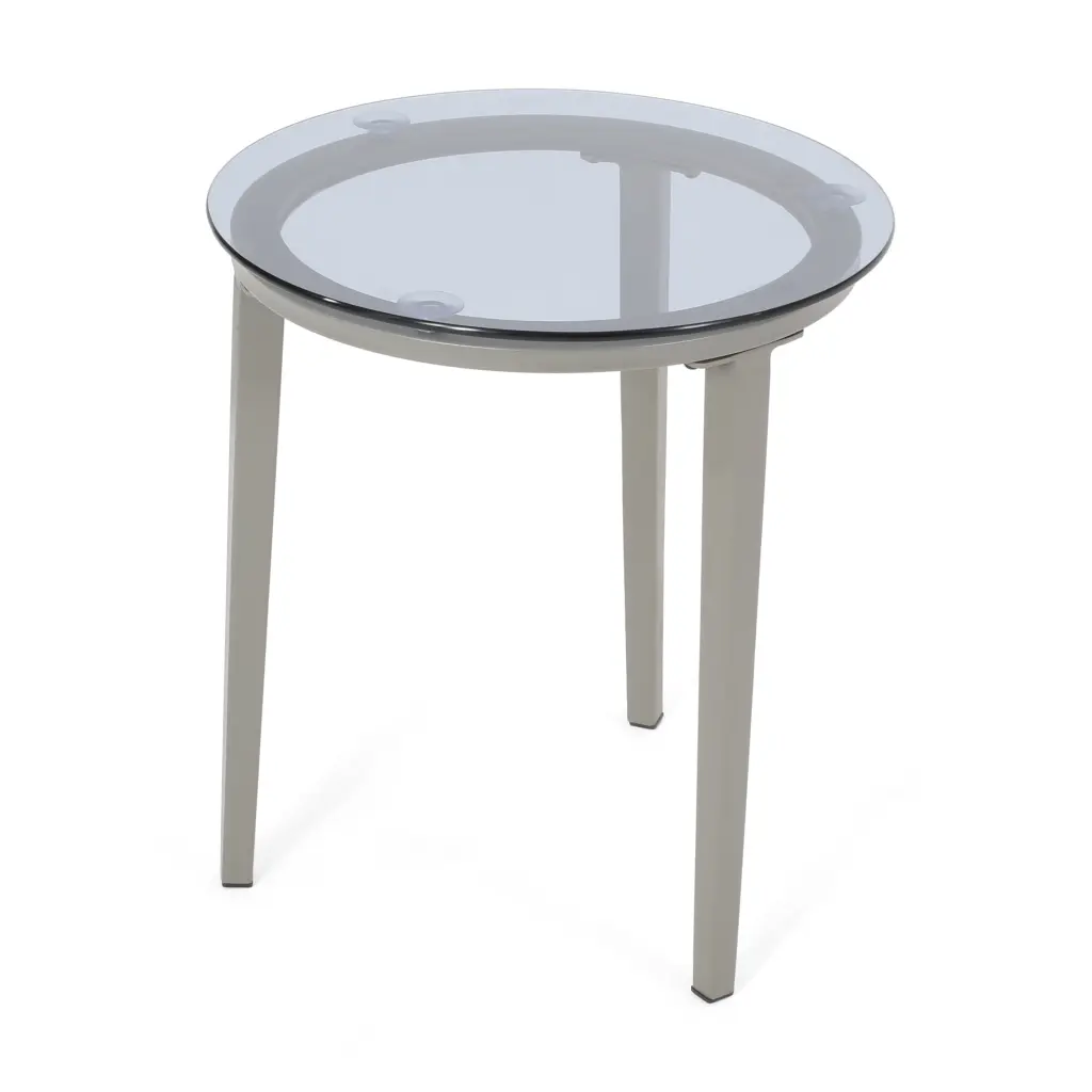GDF Studio San Juan Outdoor Gray Glass Top Side Table Patio Furniture GDFSTUDIO