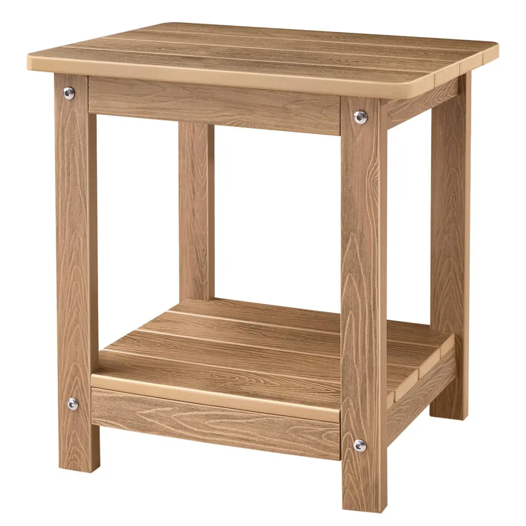 Naipo Teak Adirondack Outdoor Rectangular Side Table Patio or Garden