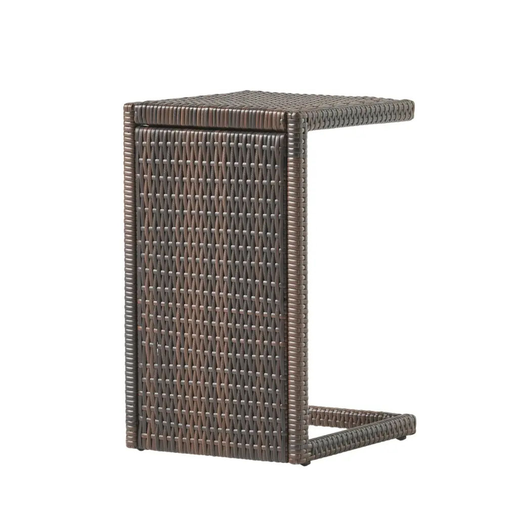 Padilla Multibrown Outdoor Wicker Accent Table Patio Garden Noble House