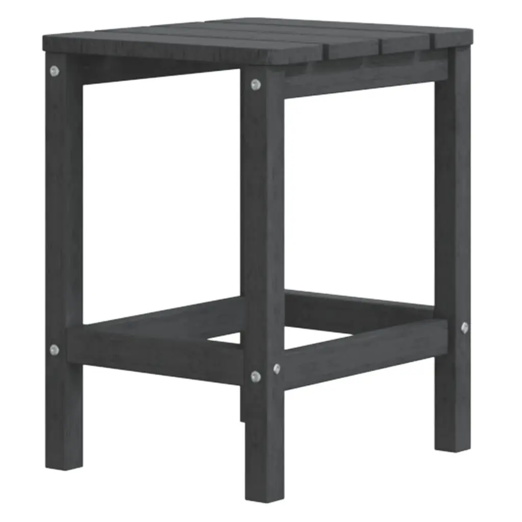 Patio Adirondack Table Anthracite 15x15x18.1 Inches HDPE Outdoor Side Table