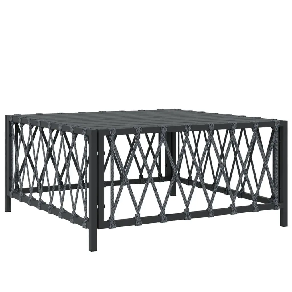 Patio Table Anthracite 27.6x27.6x13.4 Inches Woven Fabric Outdoor Side Table