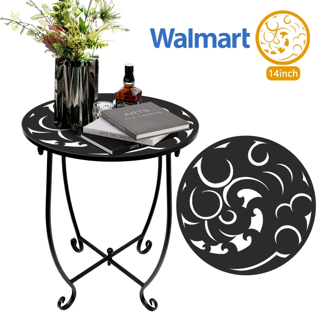 Rekopi 14 Round Patio Side Table Outdoor Indoor Use
