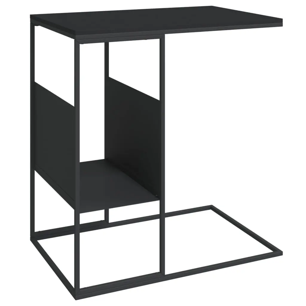 Side Table Black 21.7x14.2x23.4 Inch Engineered Wood Nightstand or End Table