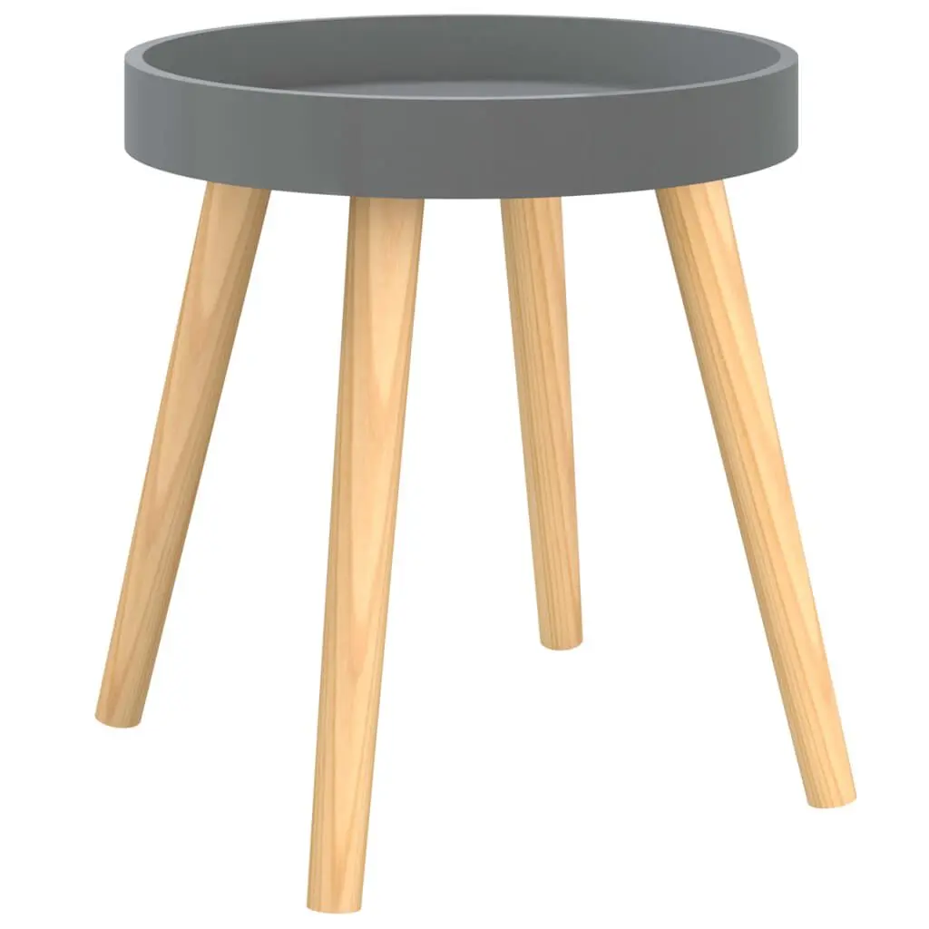Side Table Gray 15x15x15.7 Engineered Wood and Solid Wood Pine Accent Table
