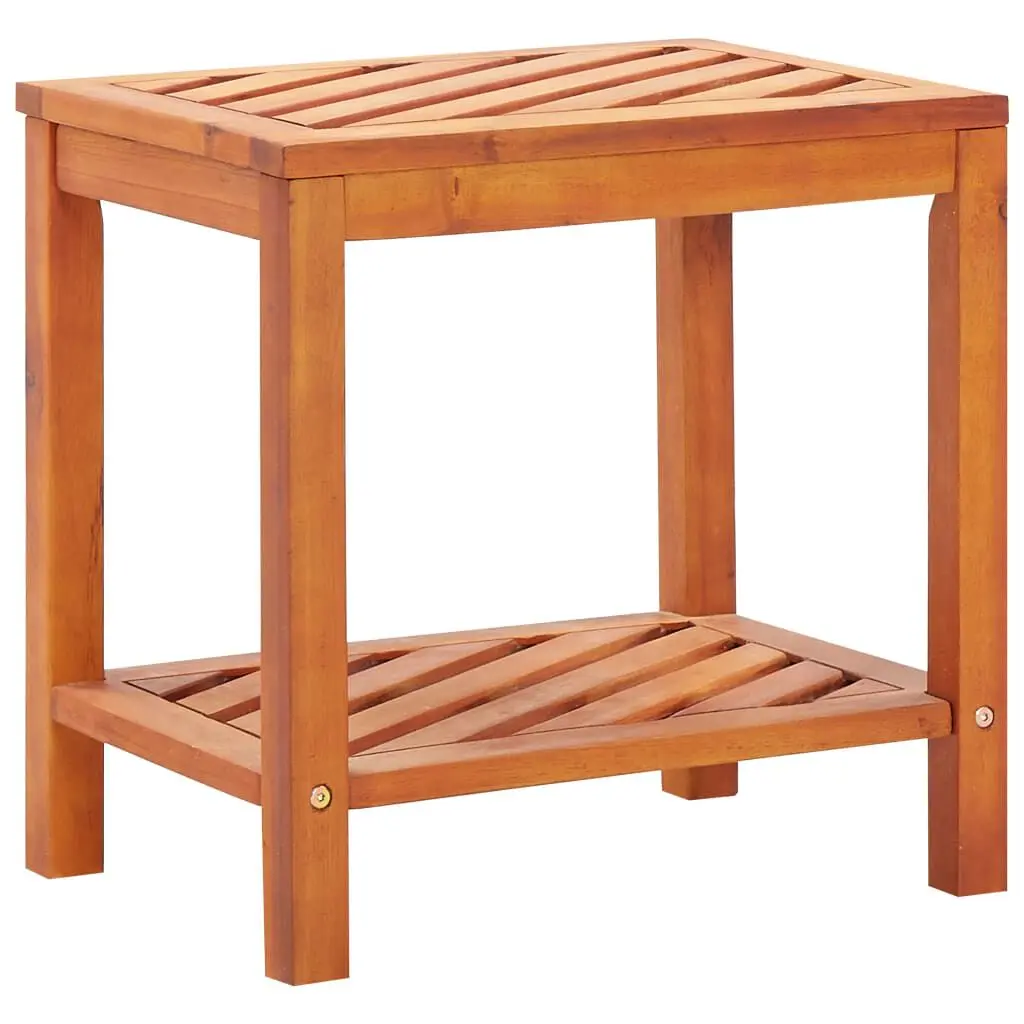 Side Table Solid Acacia Wood 17.7x13x17.7 Inches End Table Nightstand