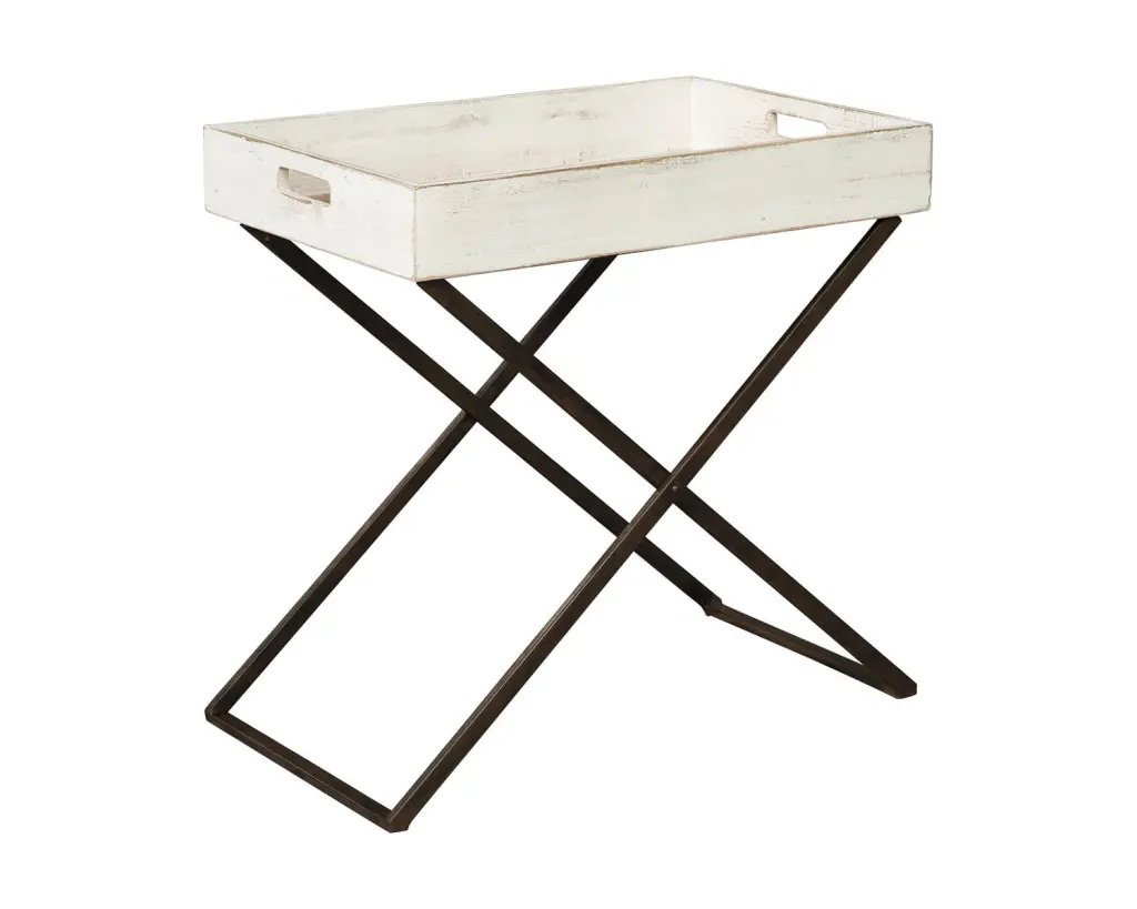 Ashley Casual Janfield Antique White Accent Table Bedroom or Living Room Signature Design by Ashley