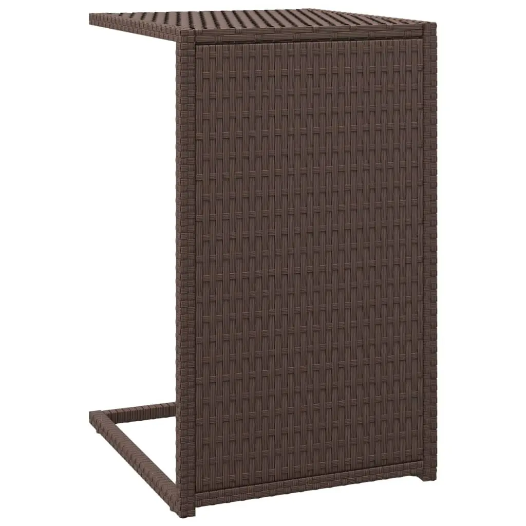 C Table Brown 15.7x13.8x23.6 Inches Poly Rattan Side Table