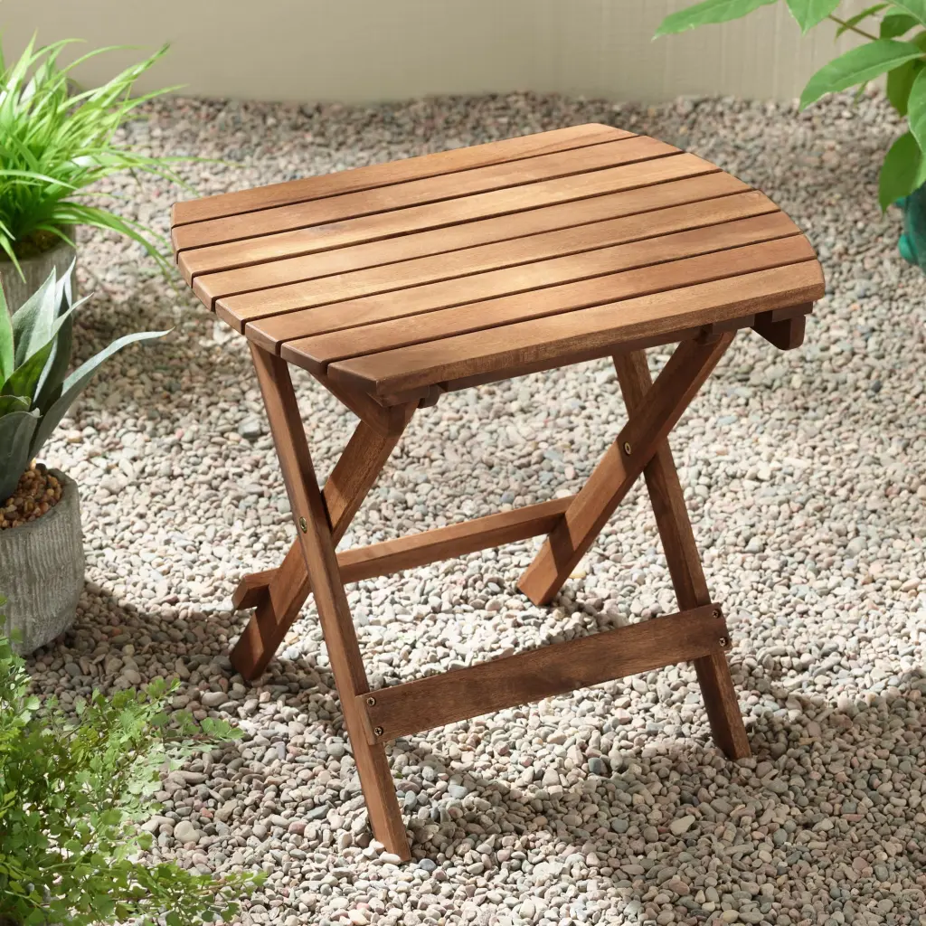 Teal Island Designs Monterey 20 Wide Natural Wood Outdoor Side Table Garden Patio Deck Balcony