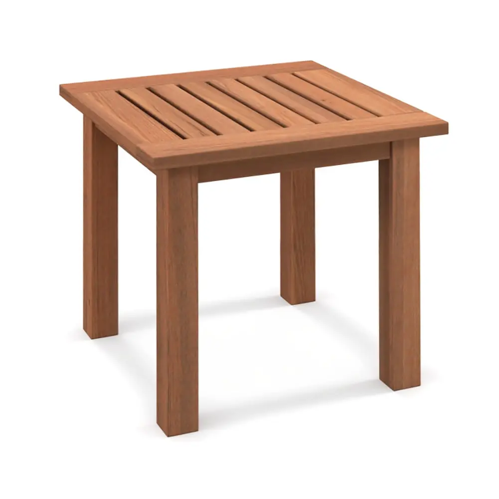 Topcobe Hardwood Square Side Table Slatted Tabletop Outdoor Deck
