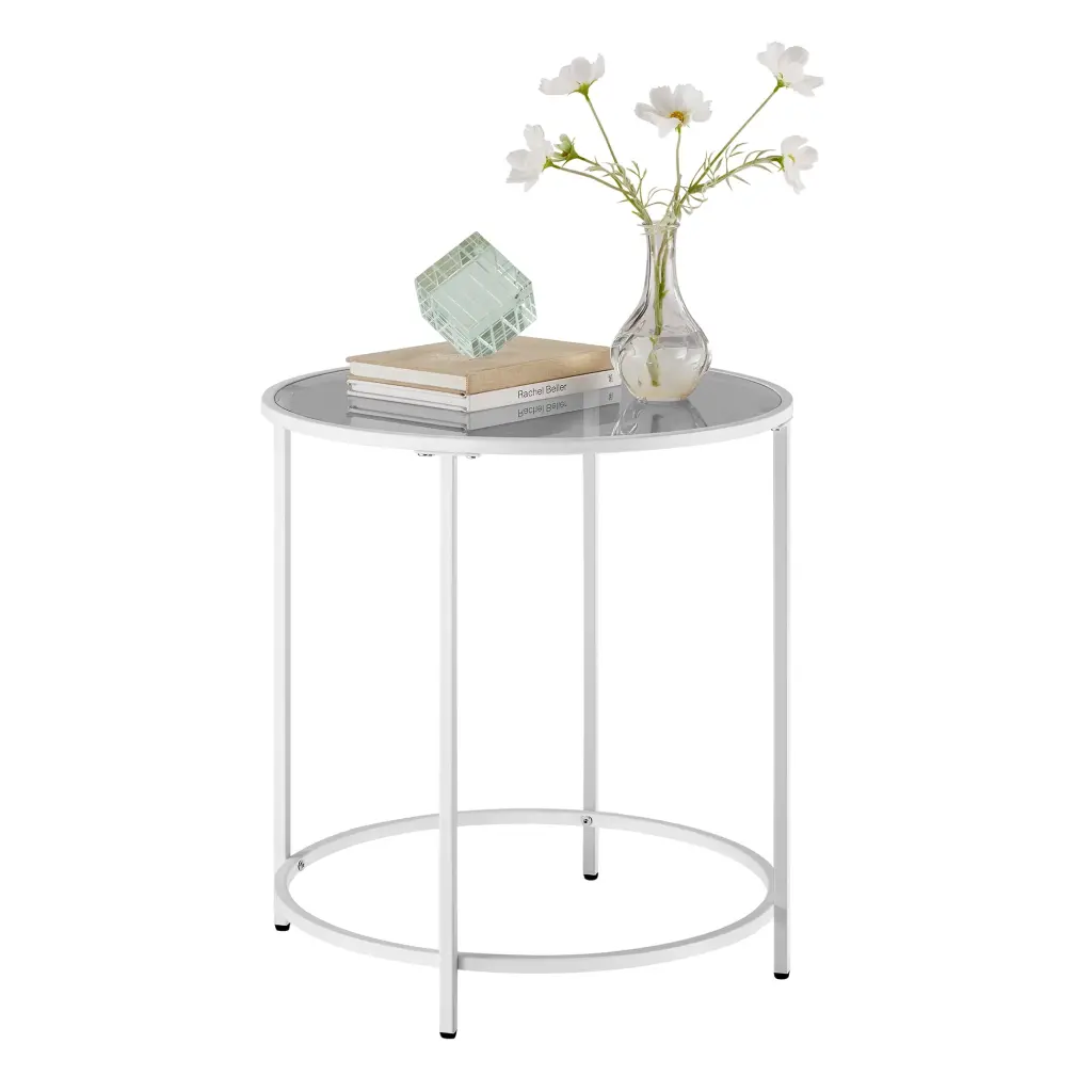 VASAGLE Round Side Table - 19.7 Inch Square End Table Living Room