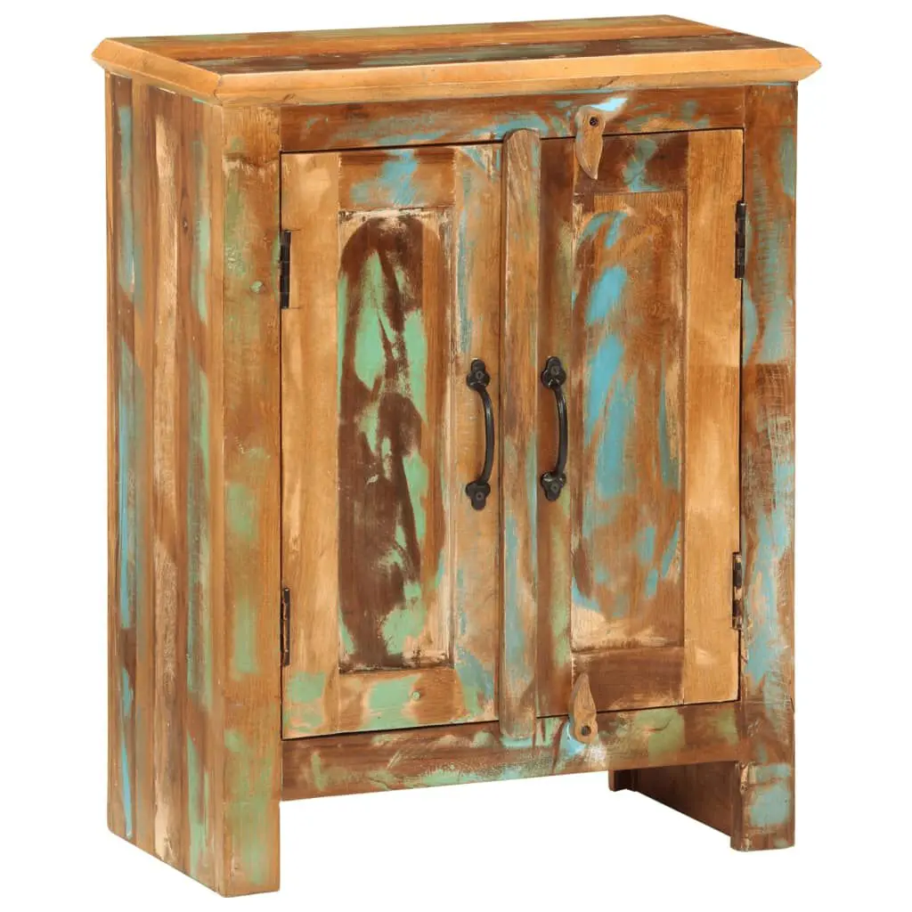Sideboard 2 Doors 21.7x11.8x27.6 Inches Solid Wood Reclaimed Vintage Cabinet