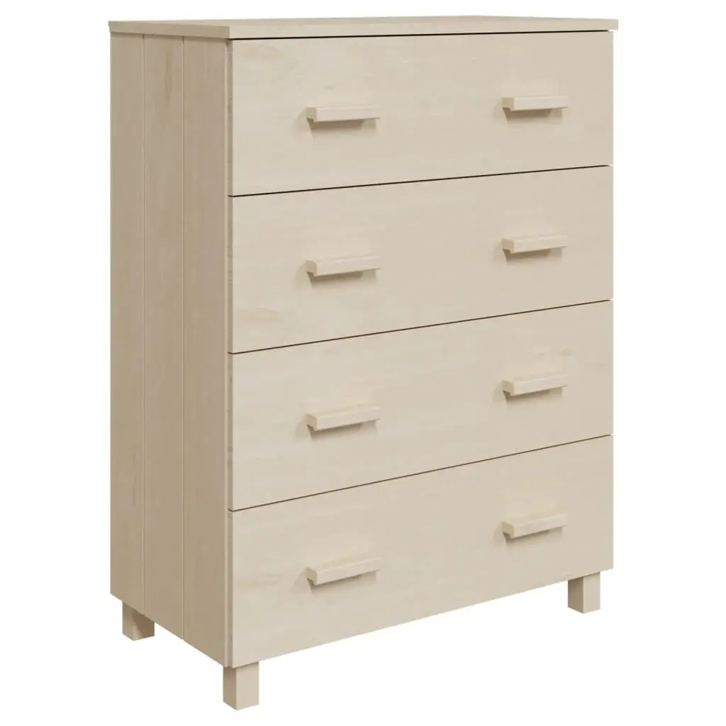 Sideboard HAMAR Honey Brown 31.1x15.7x40.7 Inches Solid Wood Pine Storage Cabinet