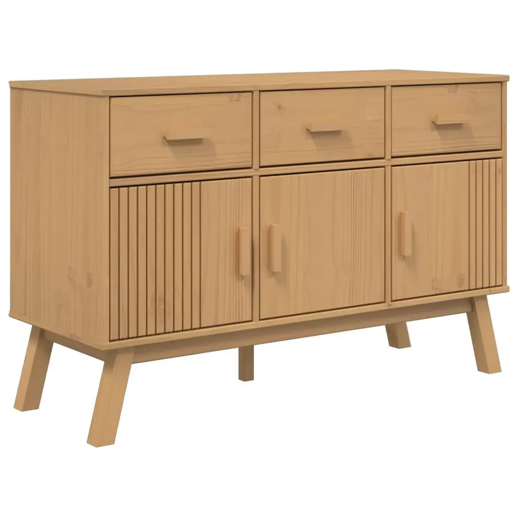 OLDEN Brown 44.9x16.9x28.9 Inches Solid Wood Pine Sideboard Storage Cabinet