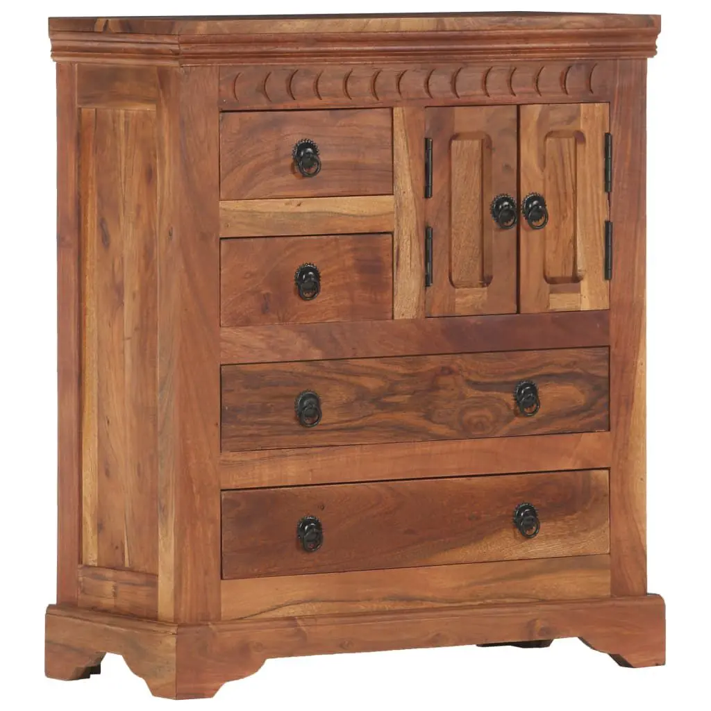 Sideboard 24.4x11.8x29.5 Inches Solid Acacia Wood Storage Cabinet