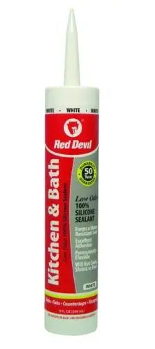 Red Devil 0836 Kitchen and Bath Silicone Sealant White 10.1 Oz