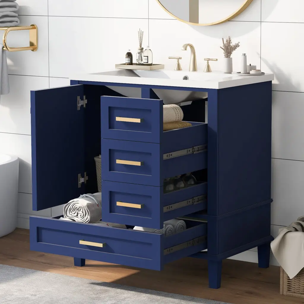 30 Inch Bathroom Vanity Modern Cabinet Sink Bundle Set And Mirror rnb