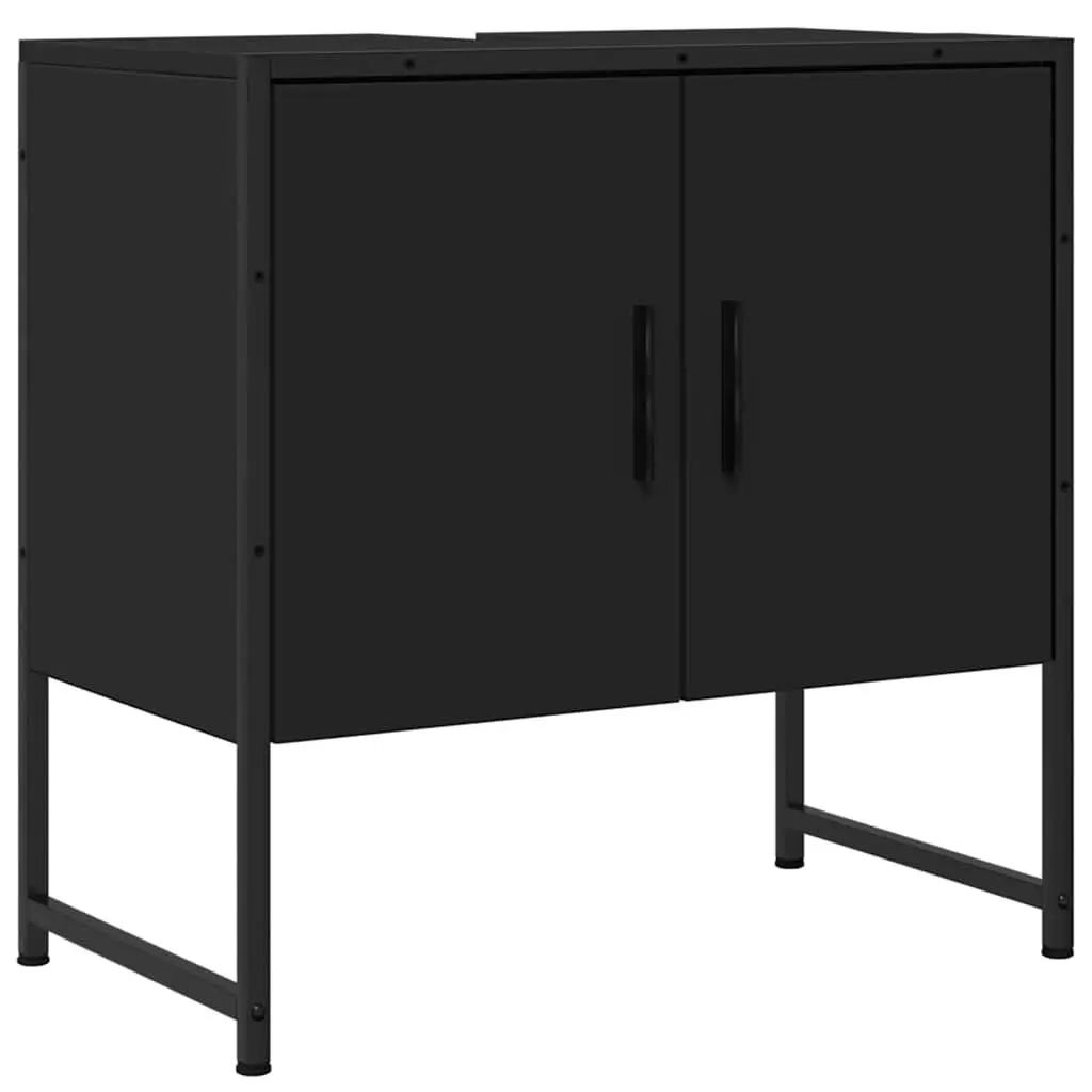 23.6x13x23.6 Inch Black Engineered Wood Bathroom Sink Cabinet