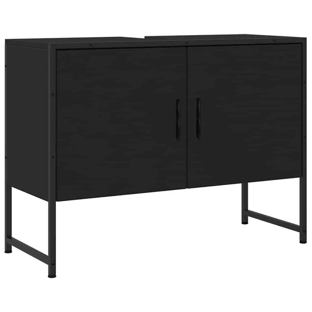 31.5x13x23.6 Inch Black Engineered Wood Bathroom Sink Cabinet