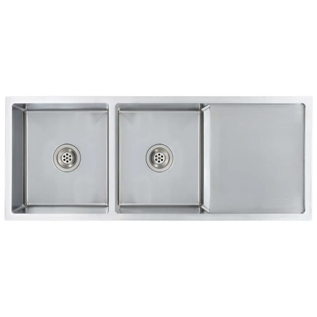 Handmade Kitchen Sink Stainless Steel Single Bowl Sink Drainboard