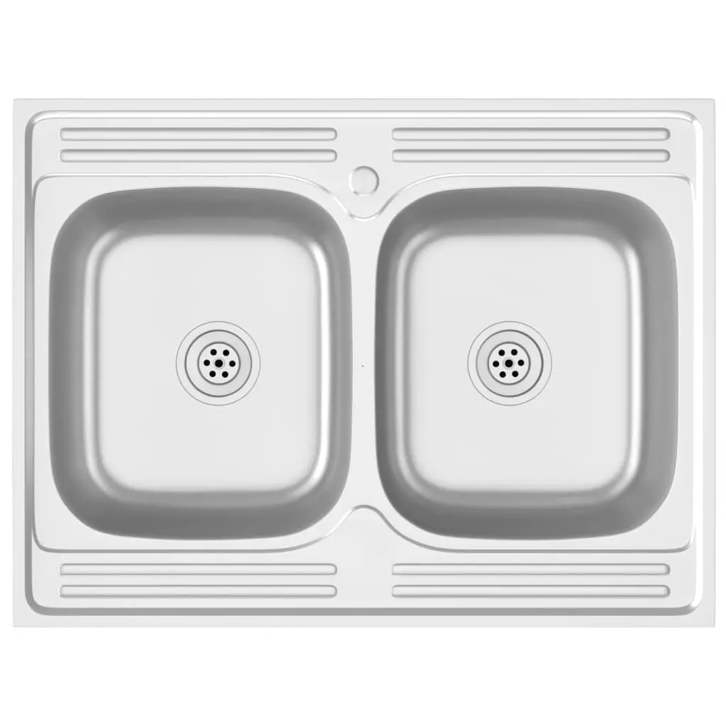 Kitchen Sink Double Basins Silver 31.5x23.6x6.1 Stainless Steel Undermount Sink
