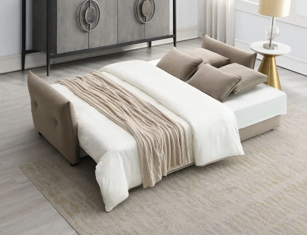 Irina Sofa Sleeper Beige Upholstered 2 Seater Modern Living Room Furniture acme onsite store