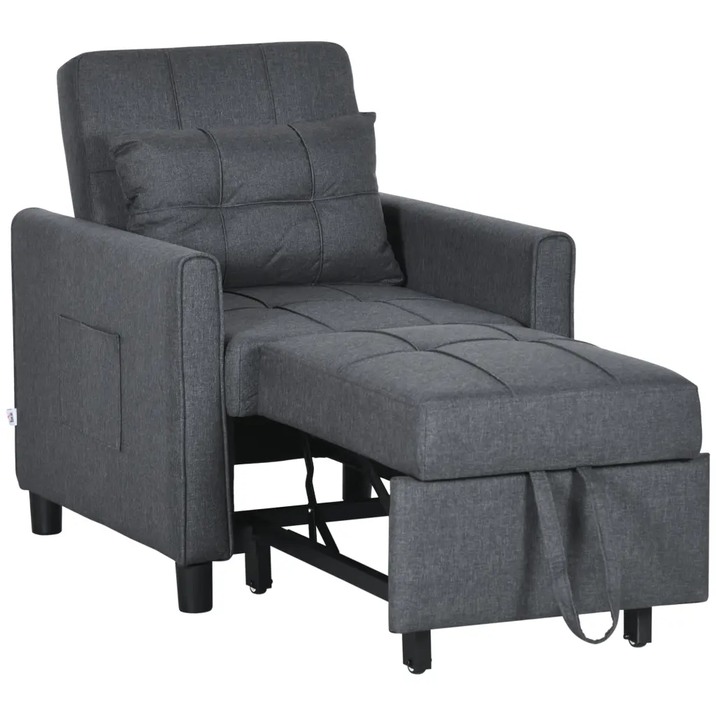 Homcom 3 1 Convertible Chair Bed Multi Practical Single Sofa Bed aosom business