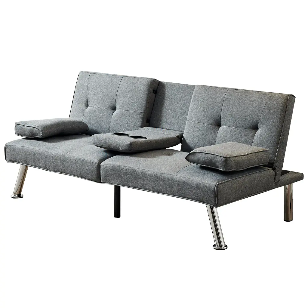 Linen Modern Sofa Bed Futon Couch Folding Recliner Sleeper Small Spaces hortus oasis