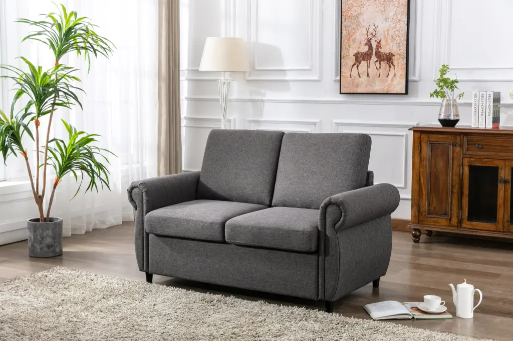 57.5 Inch Orisfur Pull Out Sofa Bed Loveseat Sleeper Twin Memory Foam rnb