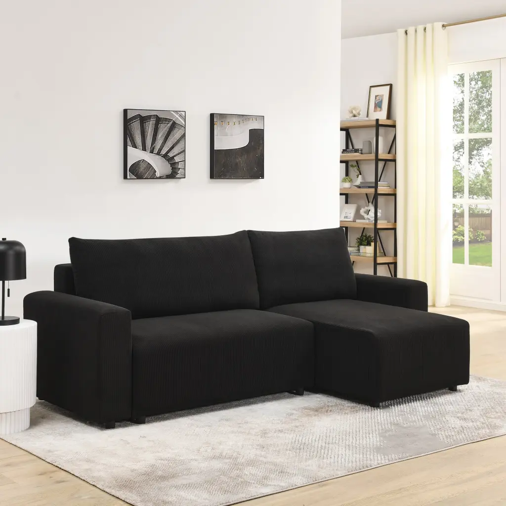 Modular Corduroy Upholstered 3 Seater Sofa Bed Storage Home Apartment royal star