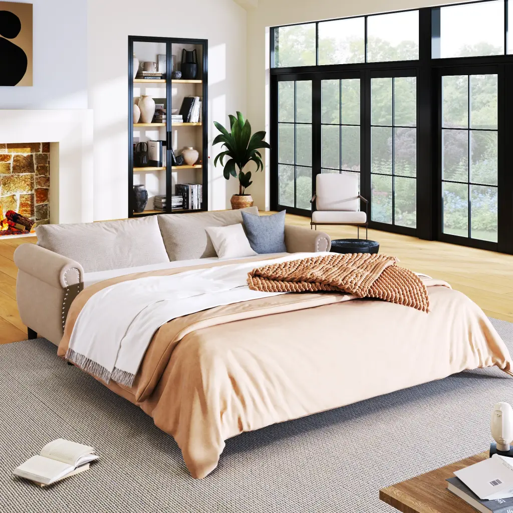 80.7 Inch 2 1 Sofa Bed Sleeper Large Bedding 63x70.9x3.3 Inch u_style