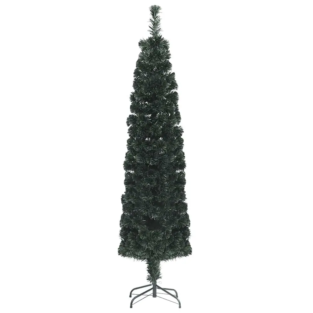 Artificial Slim Christmas Tree Stand 5 ft Fiber Optic Holiday Decor