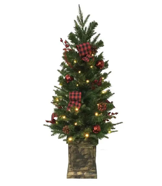 Santas Forest 23536 Buffalo Plaid Christmas Tree 3 Feet Green Holiday Decor