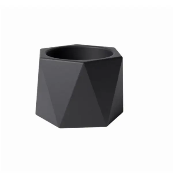 Avera Dodecagon Planter 3 Inch Black Geometric Succulent Pot