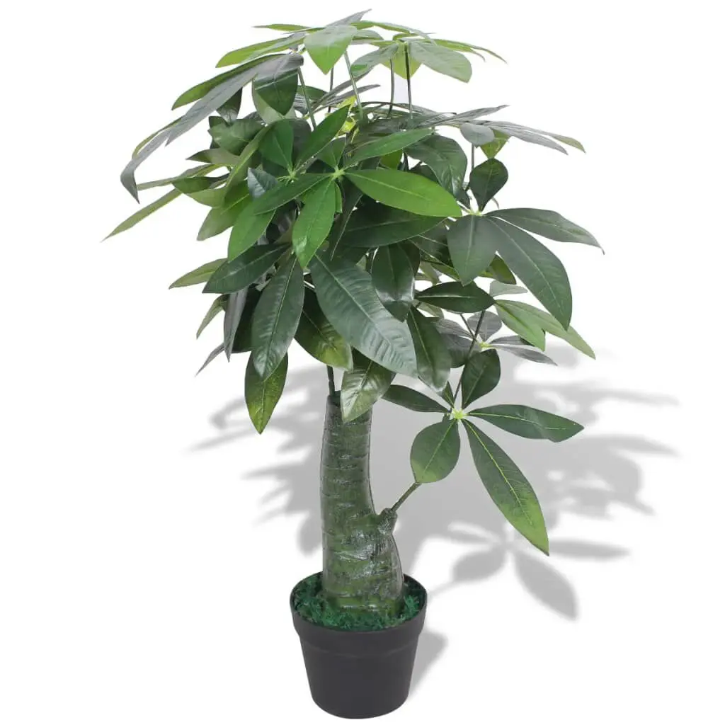 Artificial Fortune Tree Plant Pot 33.5" Green Fake Indoor Decor