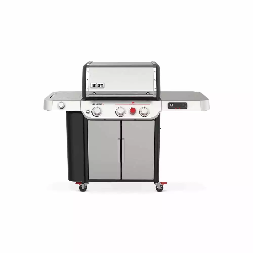 Weber Genesis Intelligent SX-335 3-Burner Propane Gas Grill Stainless Steel Side Burner 1
