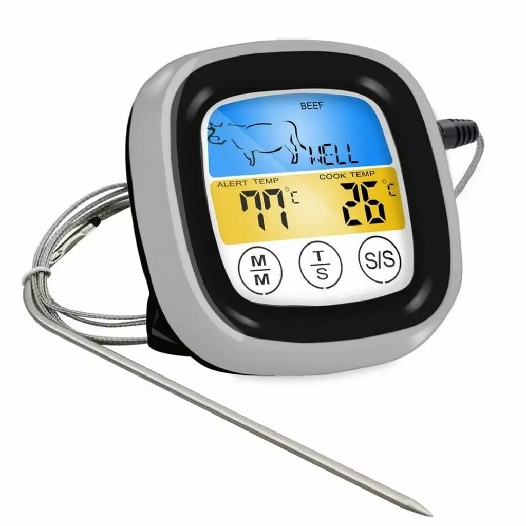 Dtydtpe Bluetooth Meat Thermometer LED Display Oven BBQ Grilling