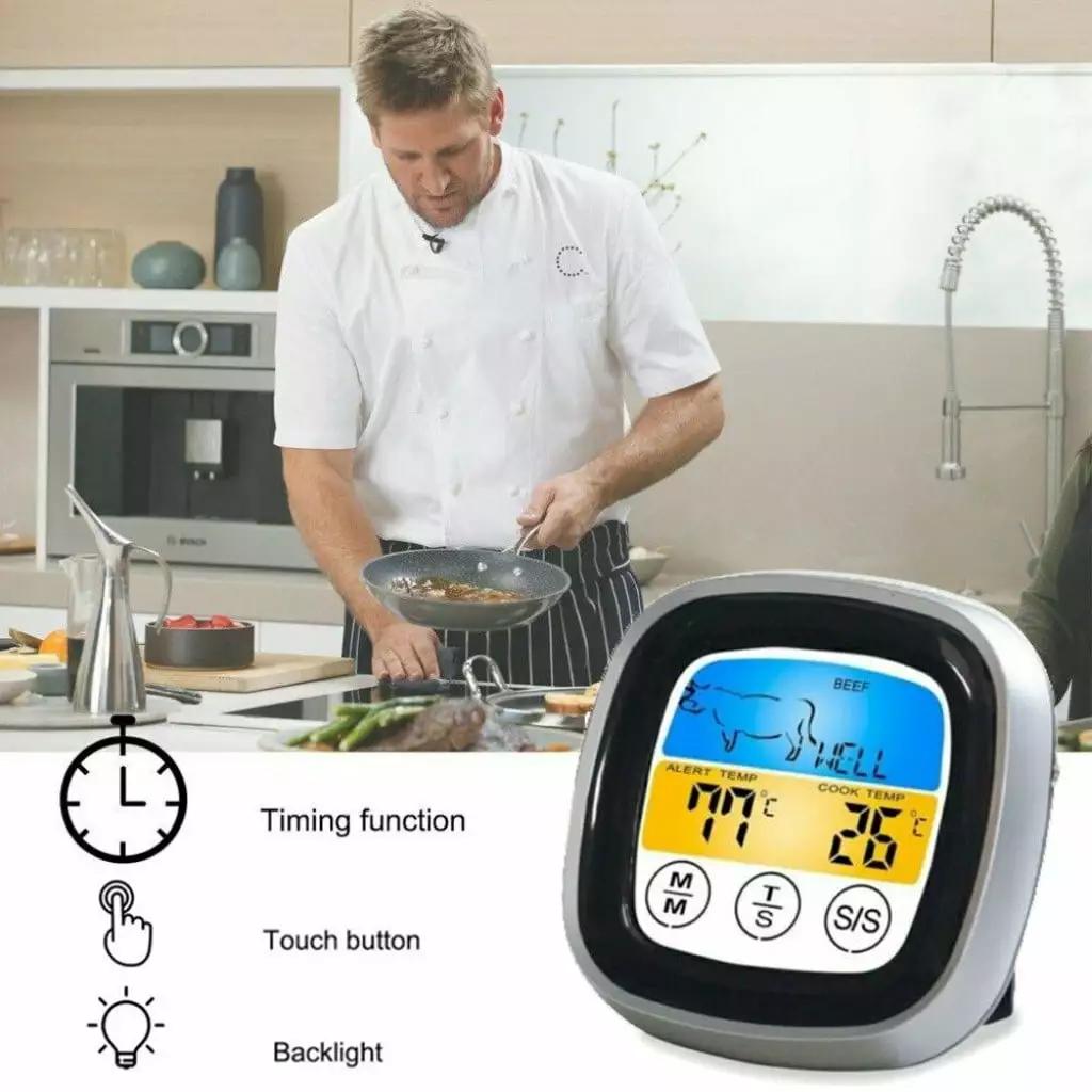 lulshou BBQ Grill Probes Bluetooth Cooking LED Timer Oven Meat