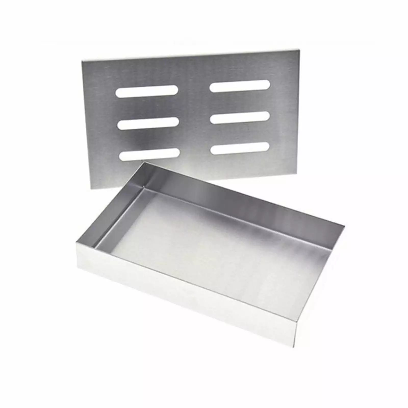 Stainless Steel BBQ Smoker Box Grilling Wood Chips Removable Lid Barbecue Meat Smoker