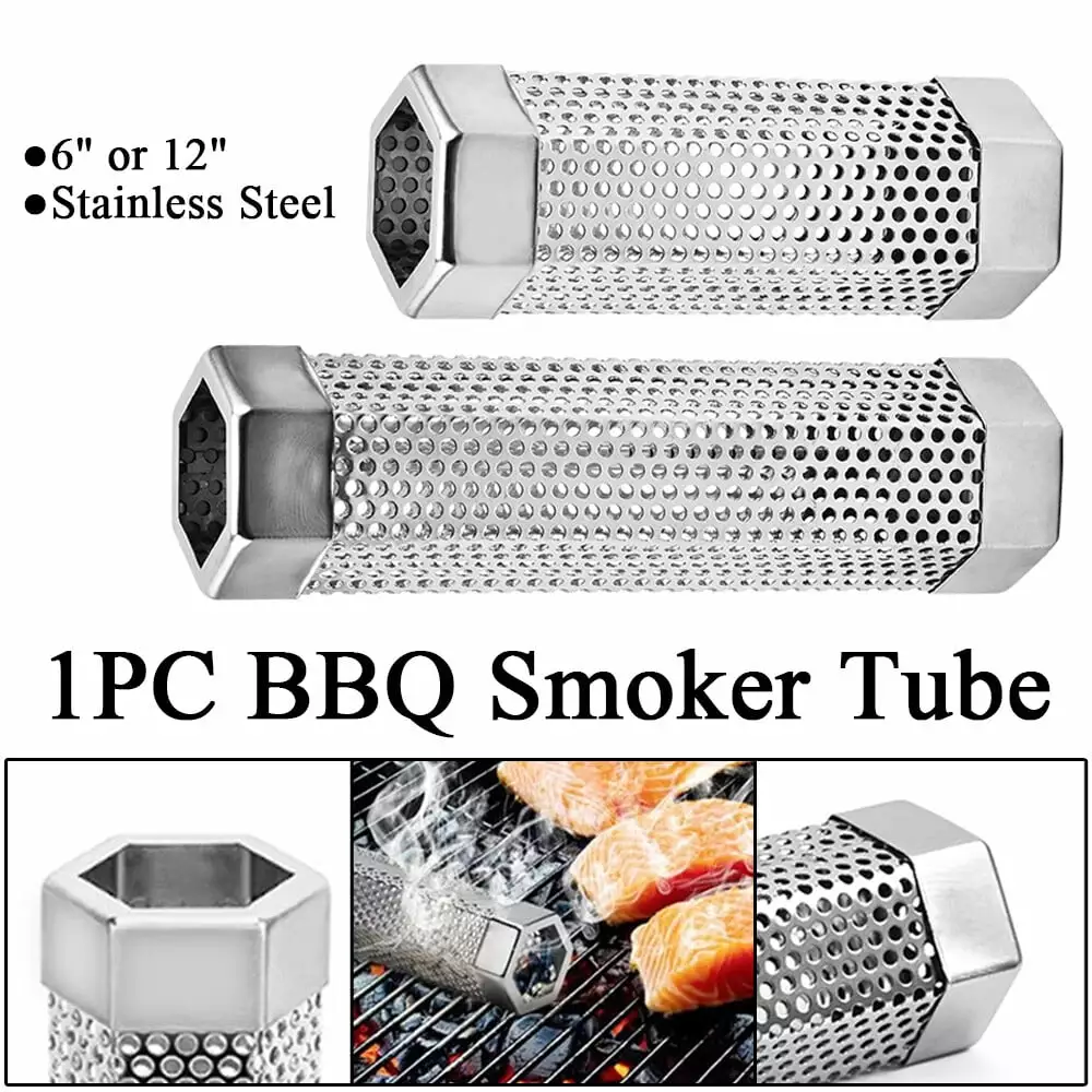 ALLTIMES 6 Hexagon Smoker Tube 304 Stainless Steel BBQ Wood Pellet Tube