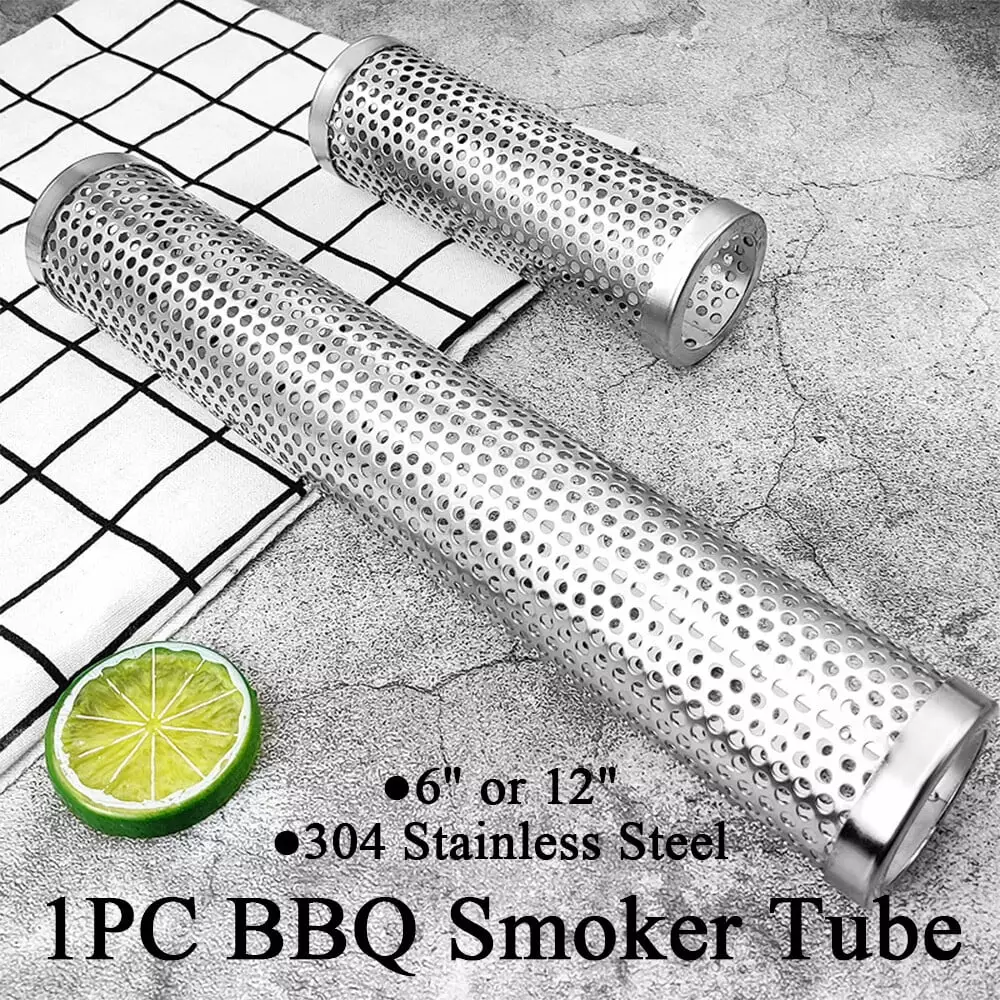 ALLTIMES 6 Round Smoker Tube 304 Stainless Steel BBQ Wood Pellet Tube