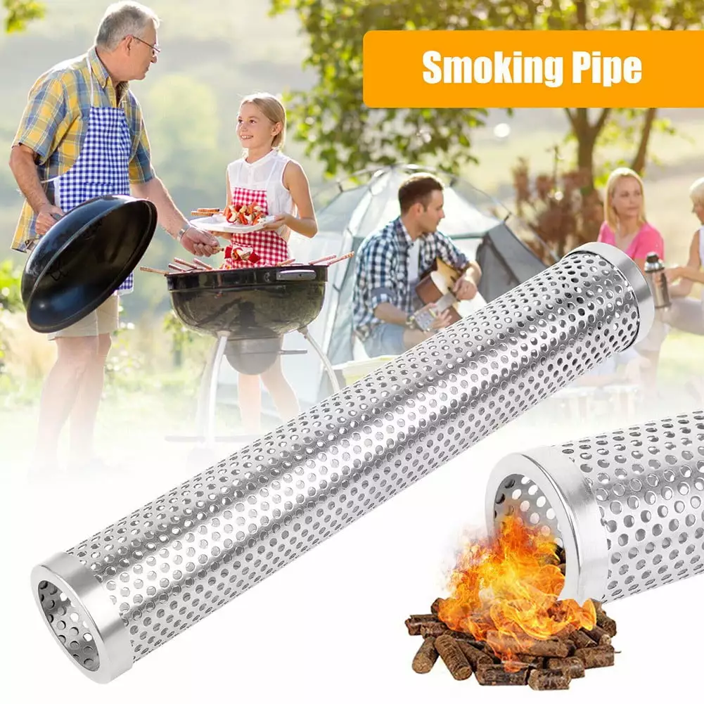 CPAN 12 Inch Stainless Steel BBQ Grill Smoker Tube Wood Pellet Pipe Smoking Meat 12