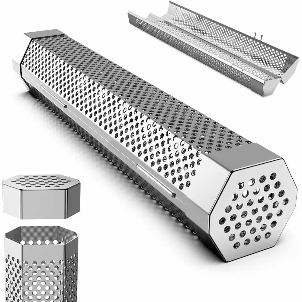 kydely Upgraded 12INCH BBQ Grill Hot Cold Smoking Mesh Tube Stainless Pellet Smoker 12