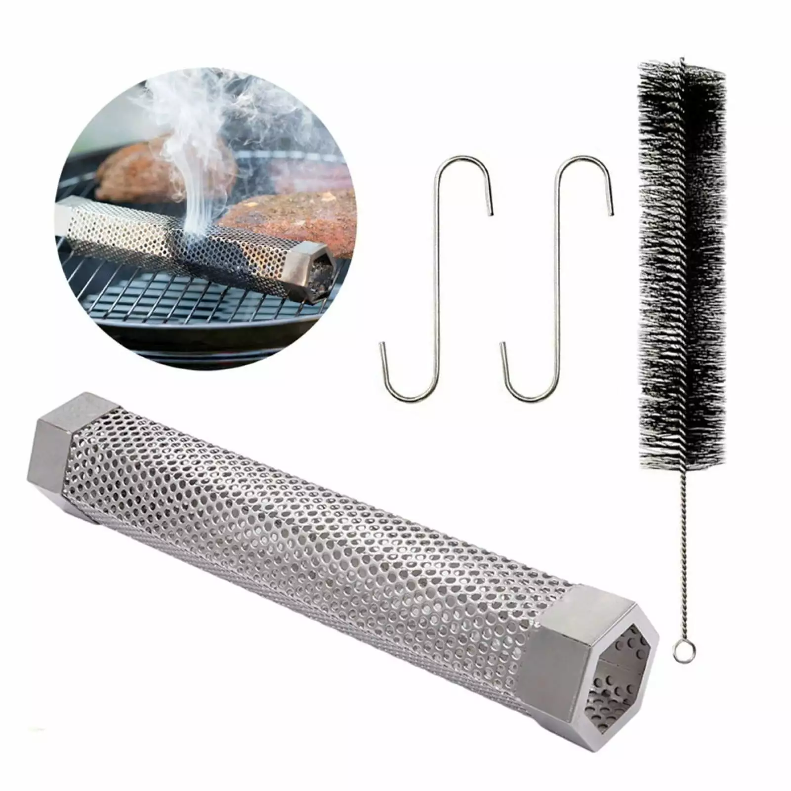 Long-lasting Hexagonal BBQ Smoker Tube Grill Smoke Generation