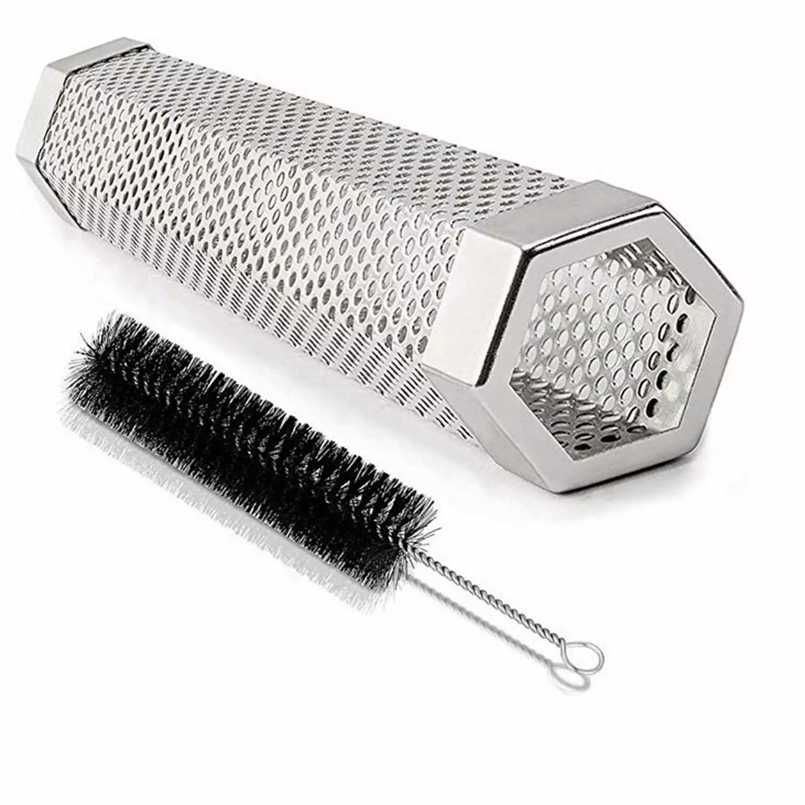 Stainless Steel Smoker Grill Tube Vegetables and Cheese