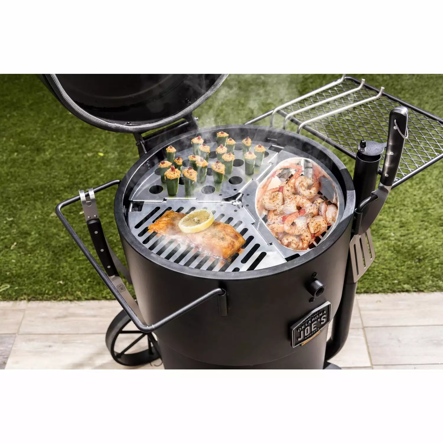 Oklahoma Joes Drum Smoker Triple Grate 18 Inch BBQ Grill 1