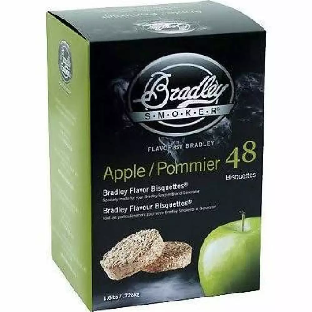 Bradley Smoker Apple Flavor Wood Smoking Bisquettes 48 Pack