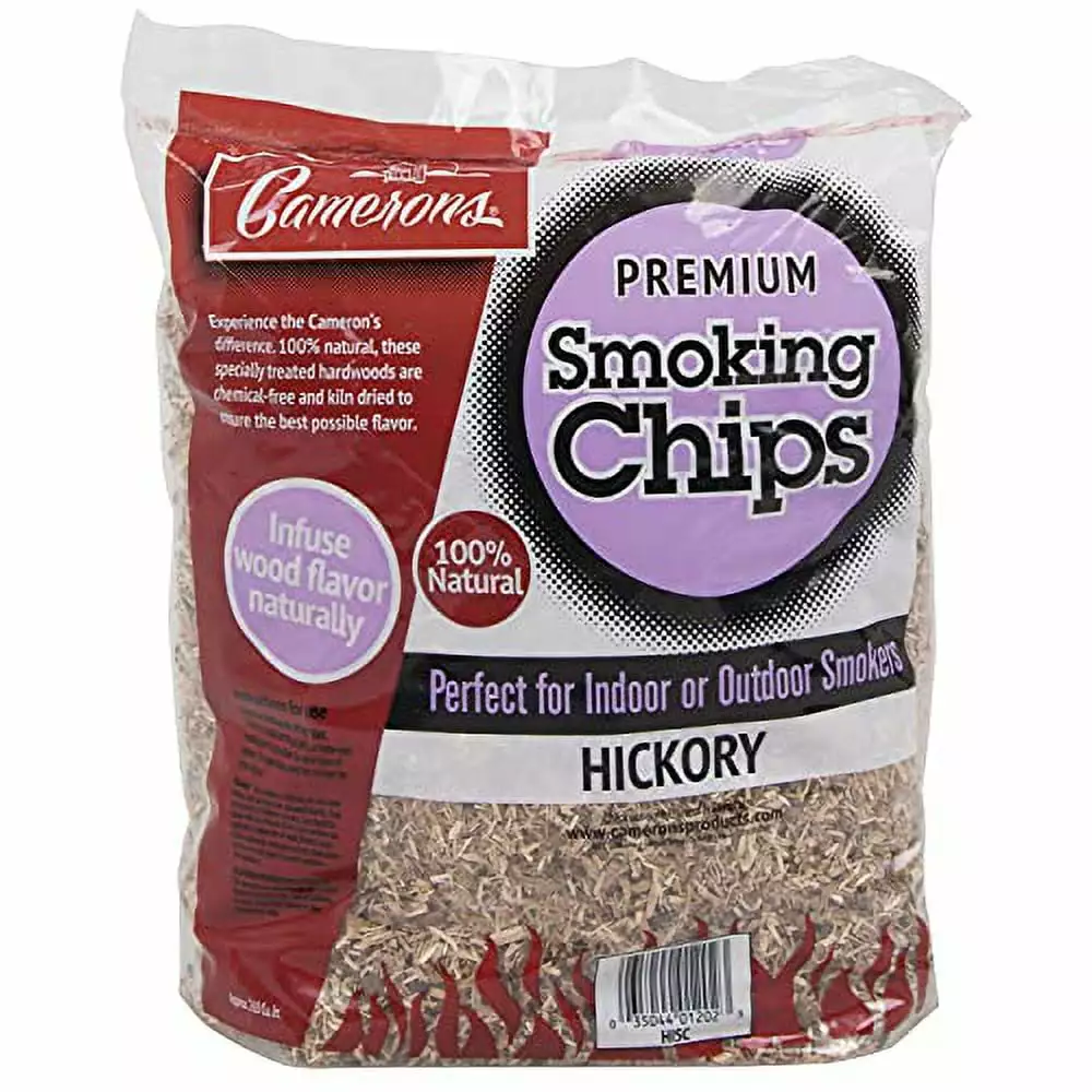 Camerons Products Hickory Wood Smoker Chips 2 lb Bag 100% Natural Fine Wood Smoking Chips