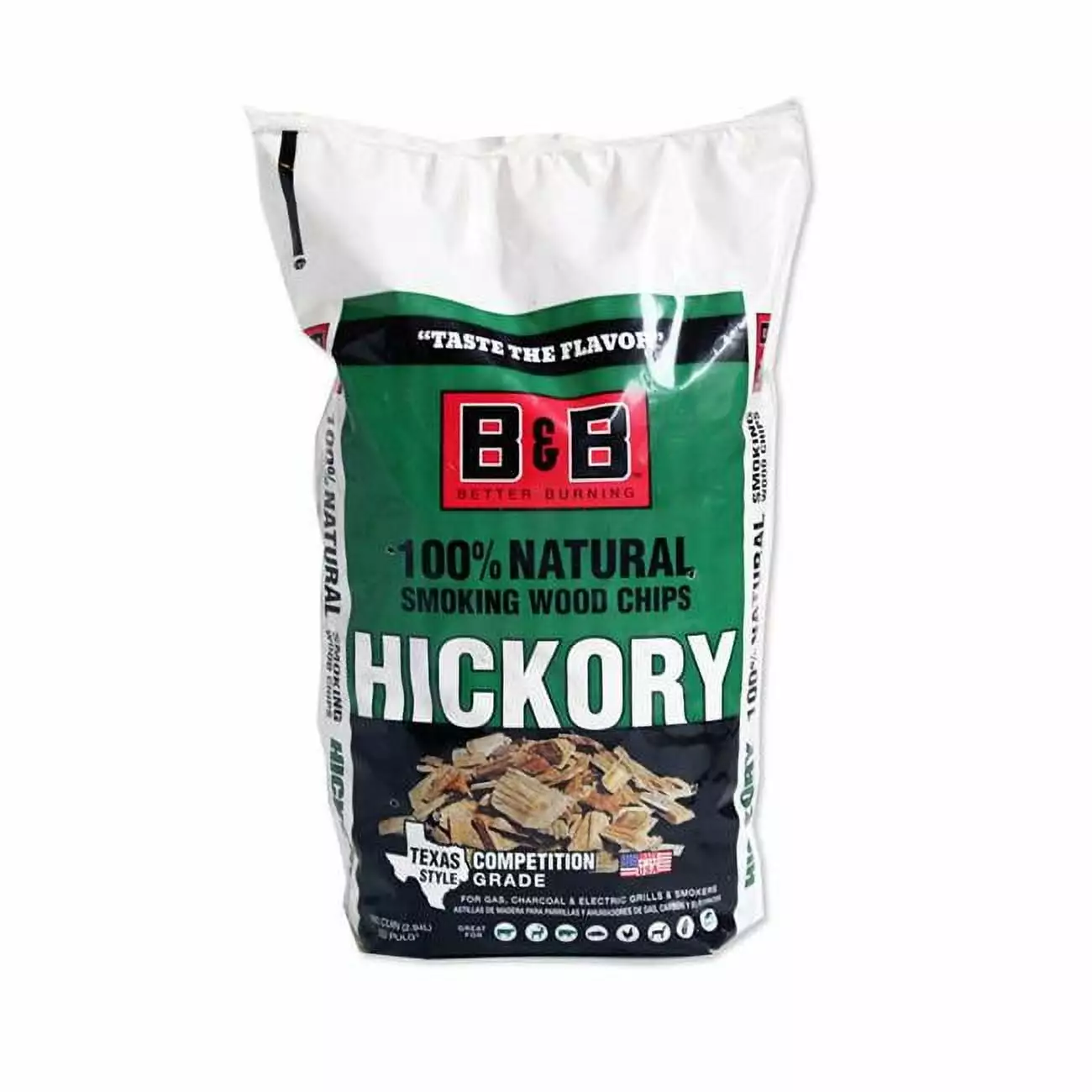 B&B Charcoal Hickory Wood Smoking Chips 180 cu BBQ and Grilling