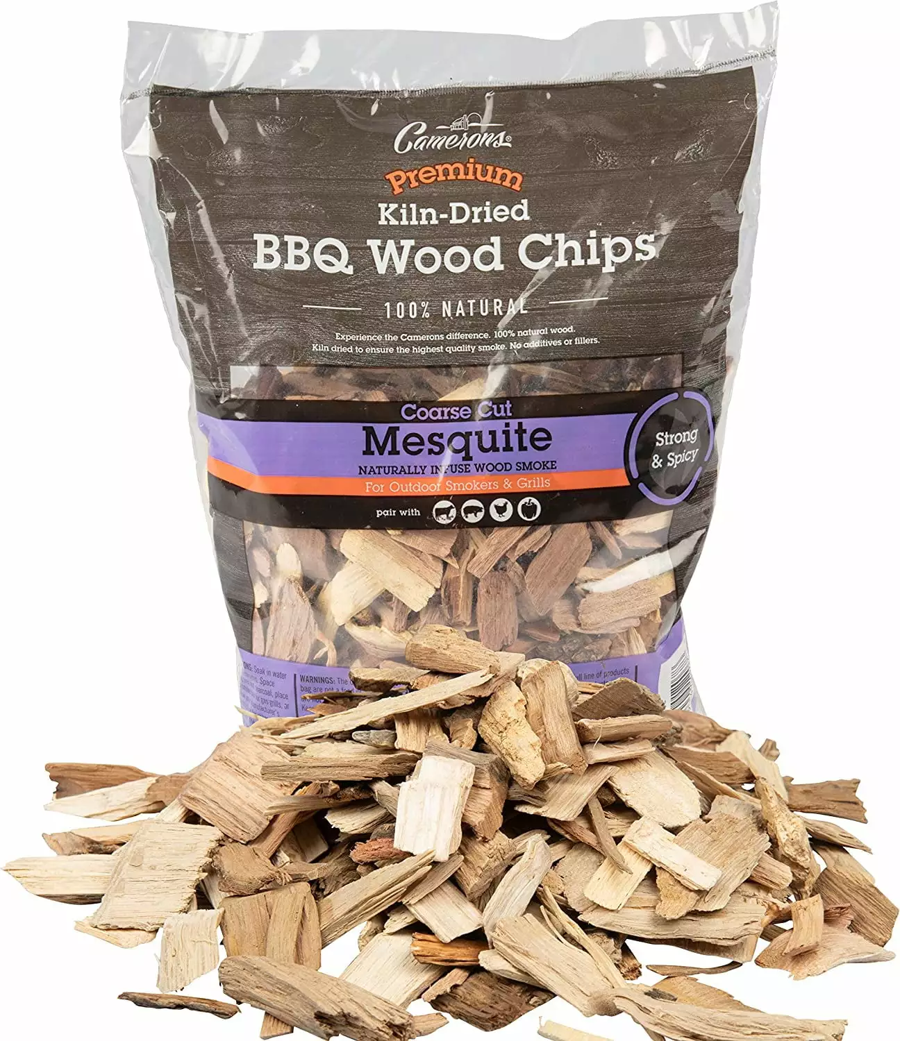 Mesquite Smoking Chips 2 Pound Bag 260 cu Natural Coarse Wood Smoker Chunks